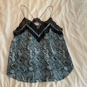 Size large zadig and voltaire blue snakeskin camisole
